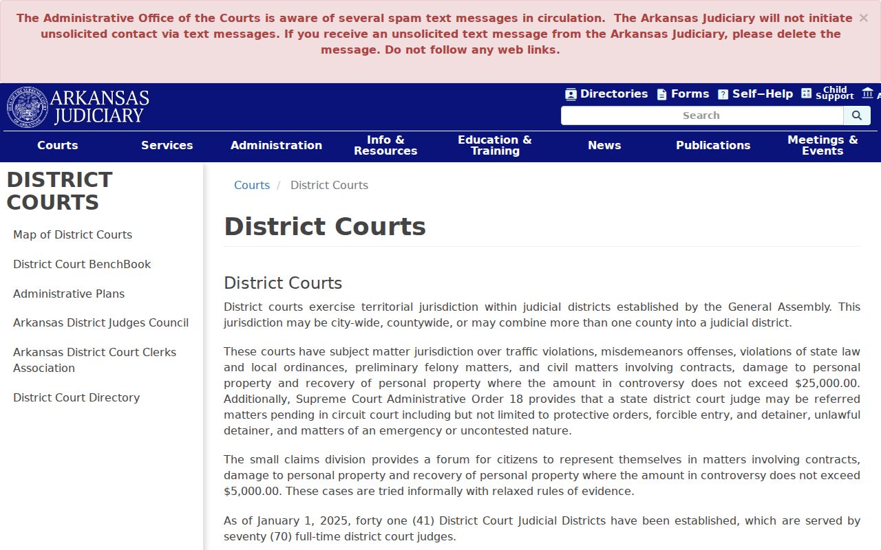 Nevada County criminal case guidance for Arkansas District Court
