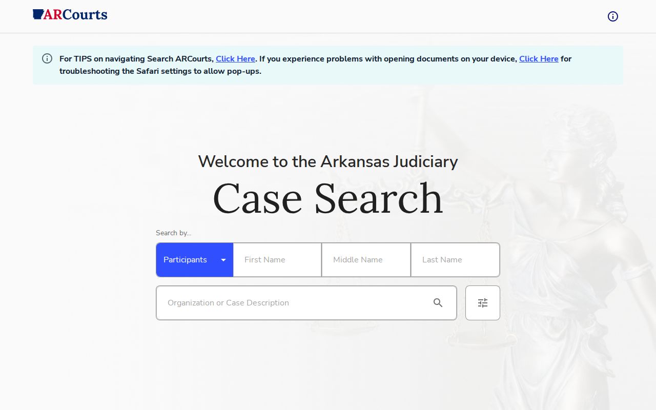 Nevada County criminal court record search through Search ARCourts